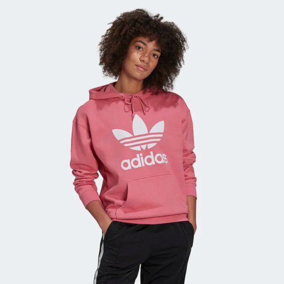 adidas Sweaters - Adidas Adicolor Trefoli 3 Stripes Hoodie Sweater H33587 Rose Women's